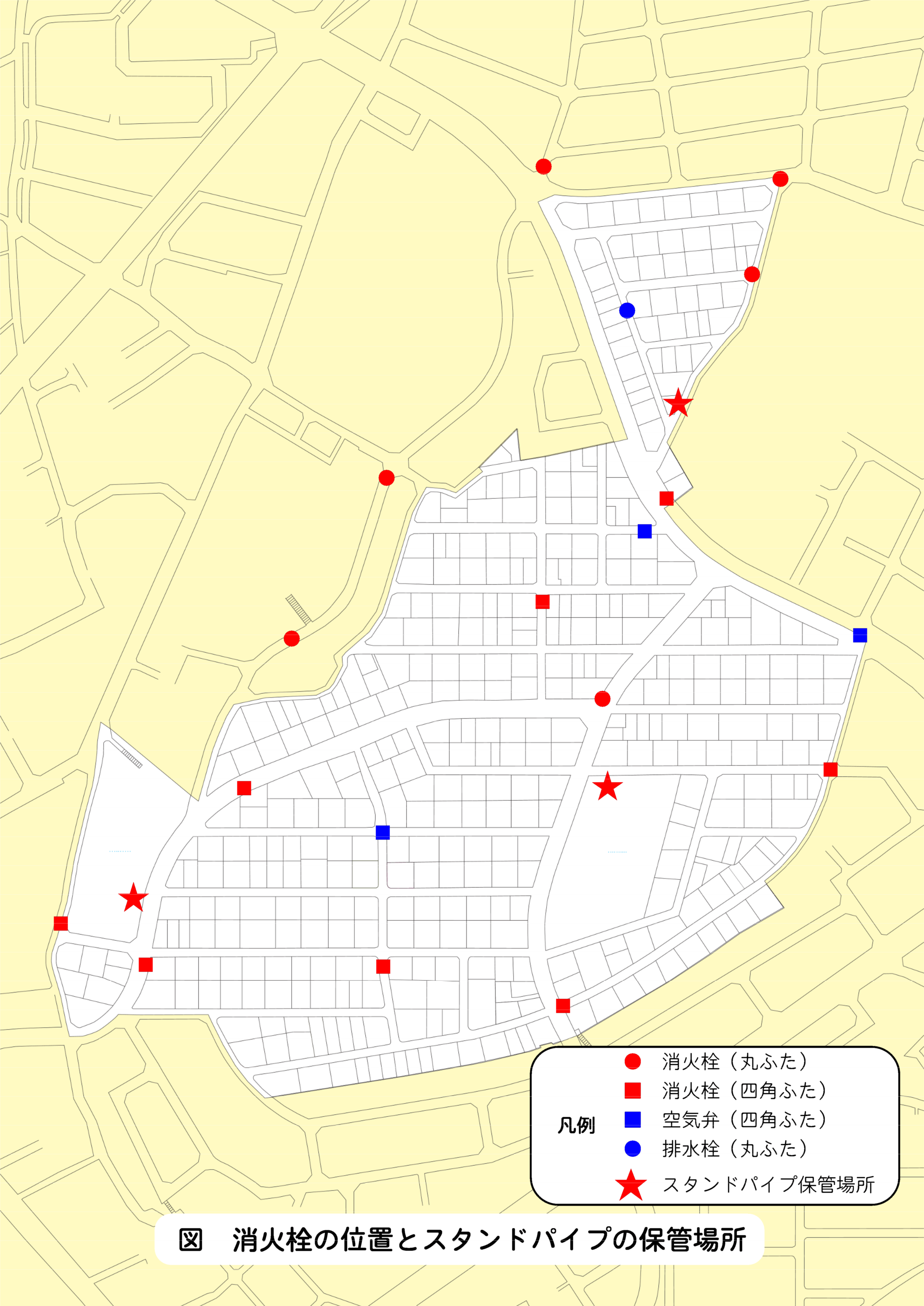 消火栓設置場所を示す地図